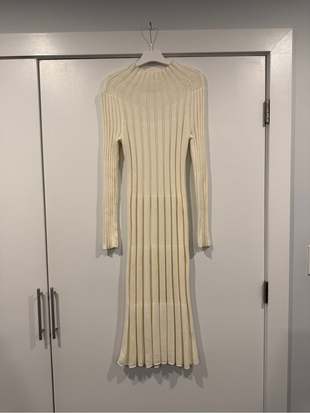 Banana Republic knit cream midi dress